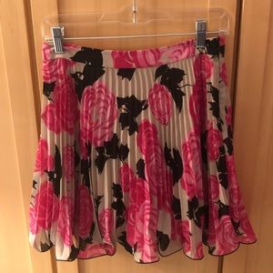 Milly pink and black floral print mini skirt